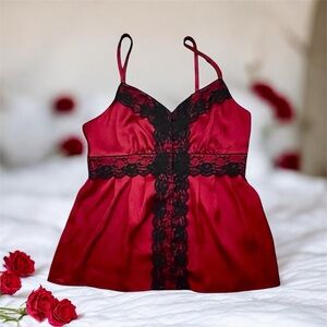 Valentine’s Day Apt 9 Dark Red With Black Lace Cami - S